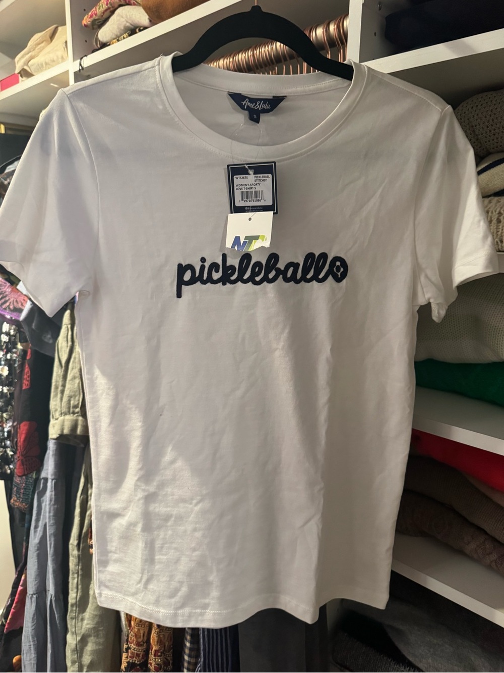 Ame & Lulu Brand White 'Pickleball' Graphic Short Sleeve Tee